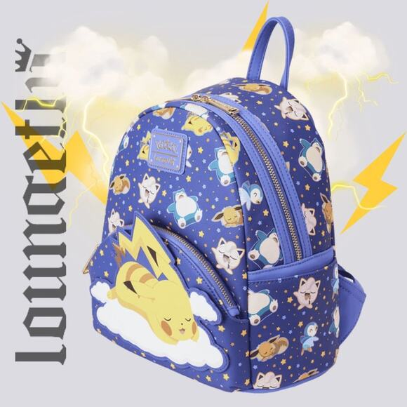 NWT Sleeping Pikachu and Friends Mini Backpack